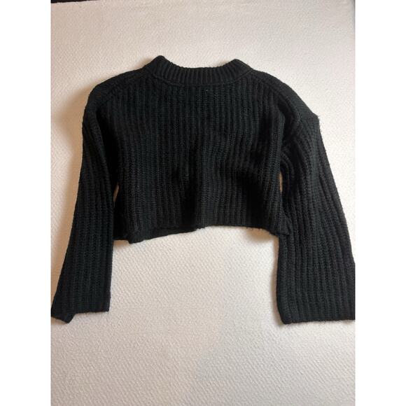 Altar’d State Black And Cream Chunky Knit Cropped Sweater S - Picture 8 of 8